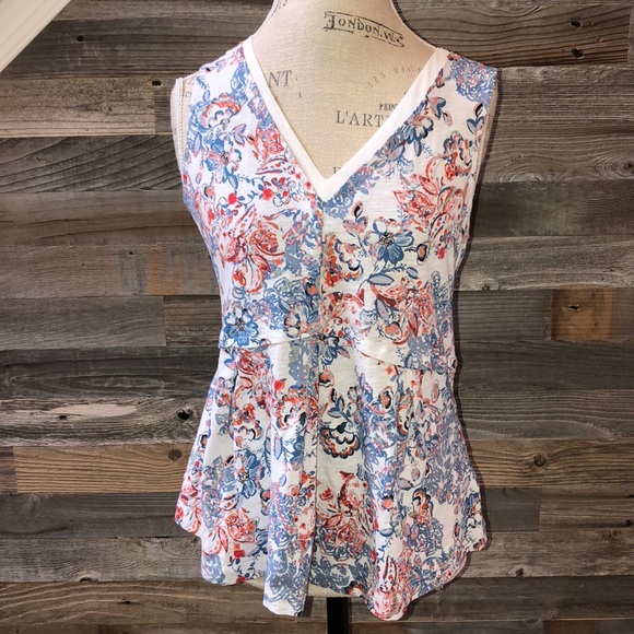 Anthropologie Tops - Anthropologie deletta floral peplum top size L